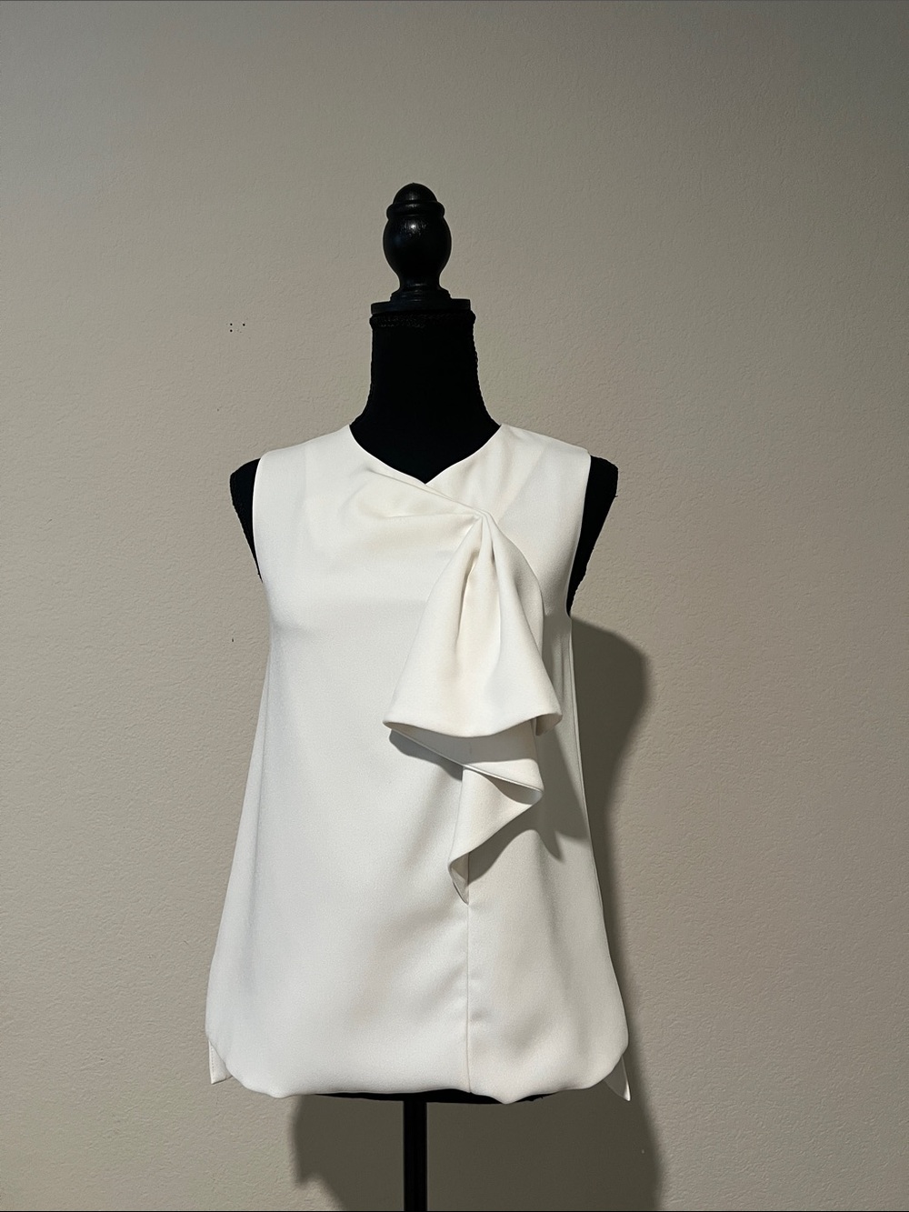 Ted Baker KELLISS Ivory Draped Bow Sleeveless Blouse Top